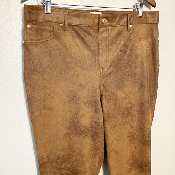 Chico’s Size 1.5 Soft Faux Suede Tan Brown Pull-on Pants Women's Size 10 - Picture 3 of 15